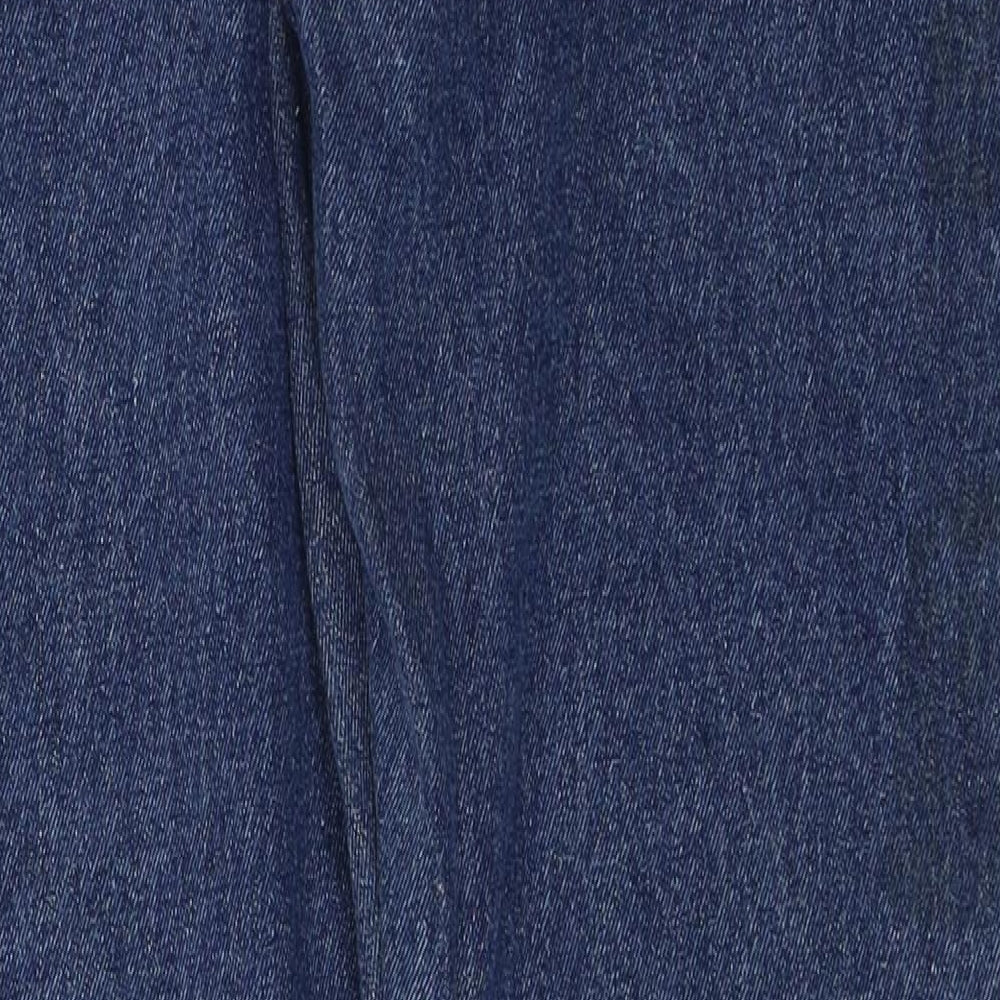 Denim & Co. Mens Blue  Cotton Straight Jeans Size 34 in L32 in Regular Button