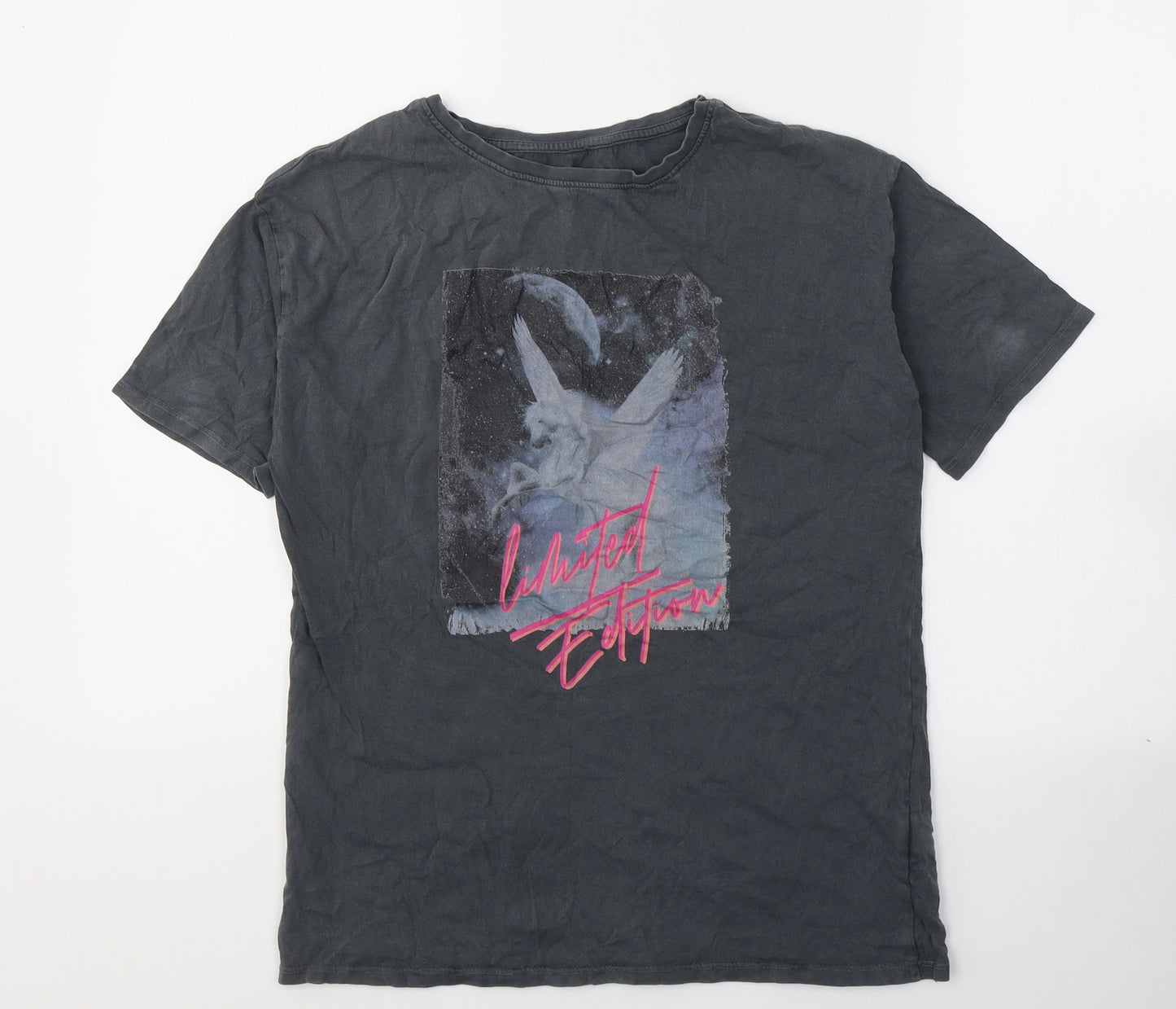 NEXT Girls Grey  Cotton Pullover T-Shirt Size 10 Years Round Neck Pullover