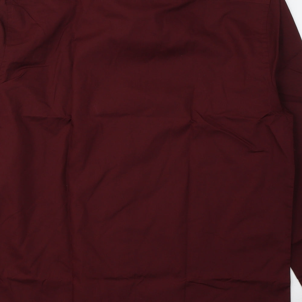 Primark Mens Red  Polyester  Dress Shirt Size M Collared Button