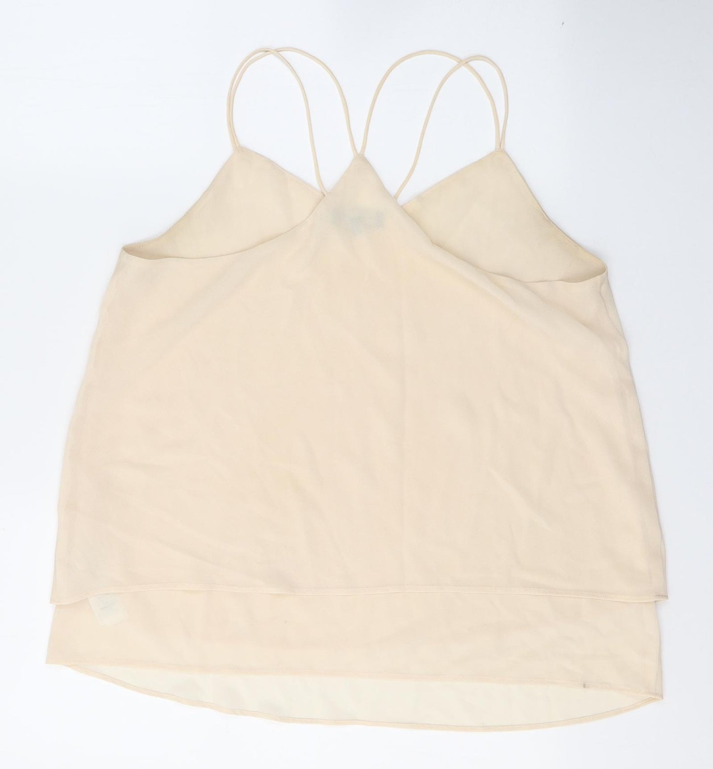 New Look Womens Beige  Polyester Camisole Blouse Size 14 V-Neck