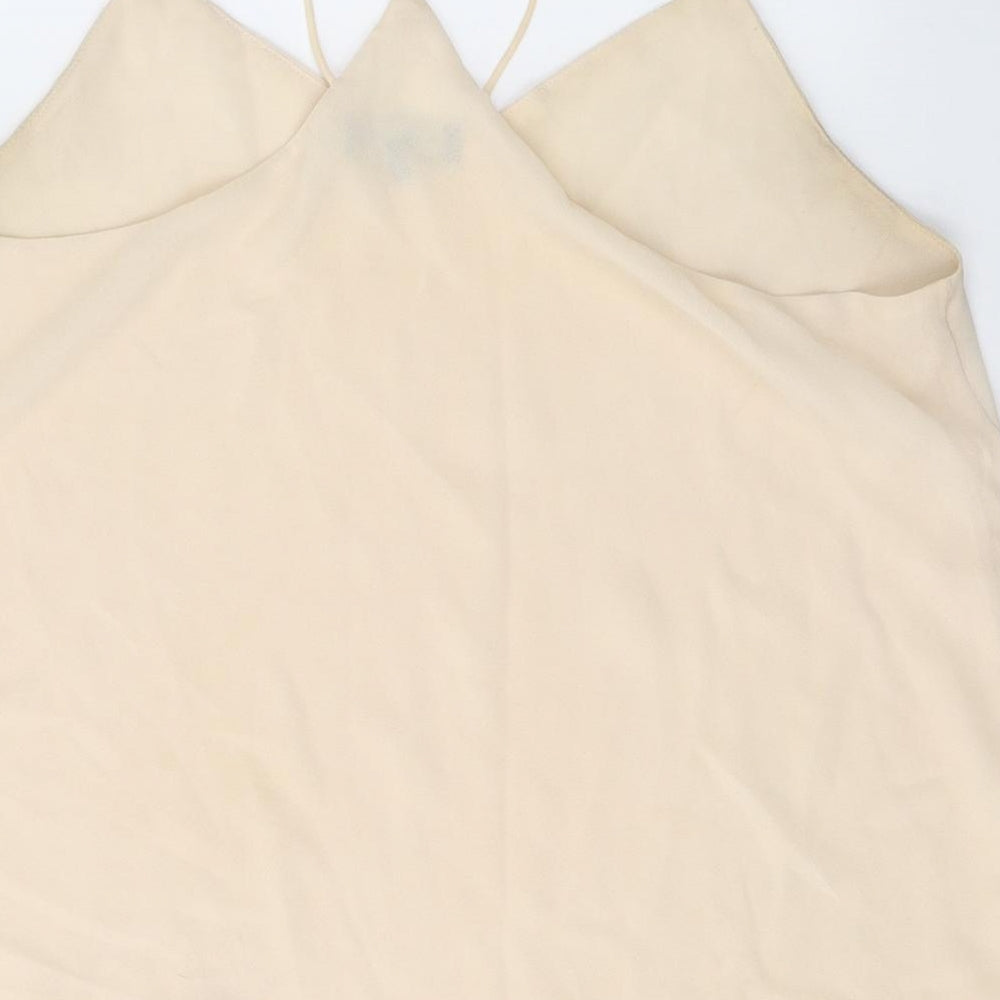 New Look Womens Beige  Polyester Camisole Blouse Size 14 V-Neck