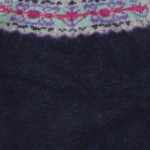 Broba Girls Blue Fair Isle Wool Cardigan Jumper Size 18-24 Months  Button