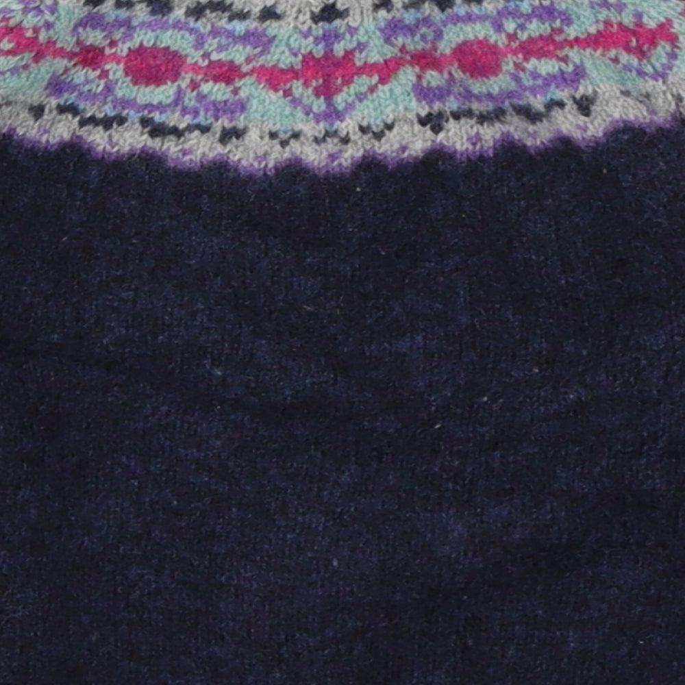 Broba Girls Blue Fair Isle Wool Cardigan Jumper Size 18-24 Months  Button