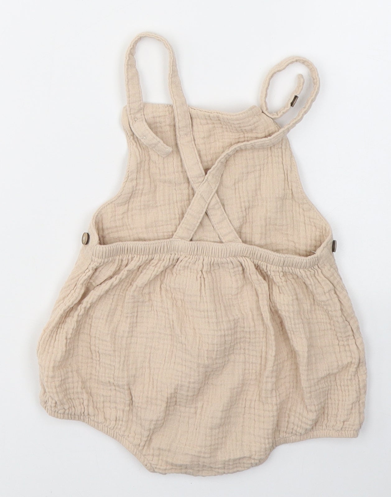 George Baby Beige  Cotton Dungaree One-Piece Size 18-24 Months  Button