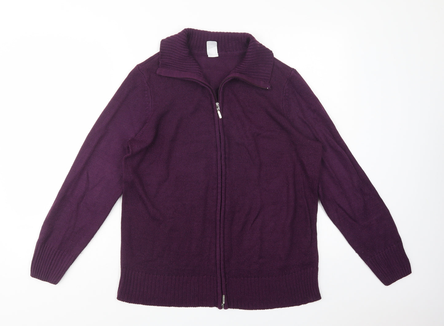 AproductZ Womens Purple Collared  Acrylic Pullover Jumper Size 16