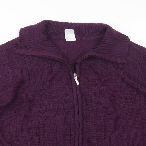 AproductZ Womens Purple Collared  Acrylic Pullover Jumper Size 16