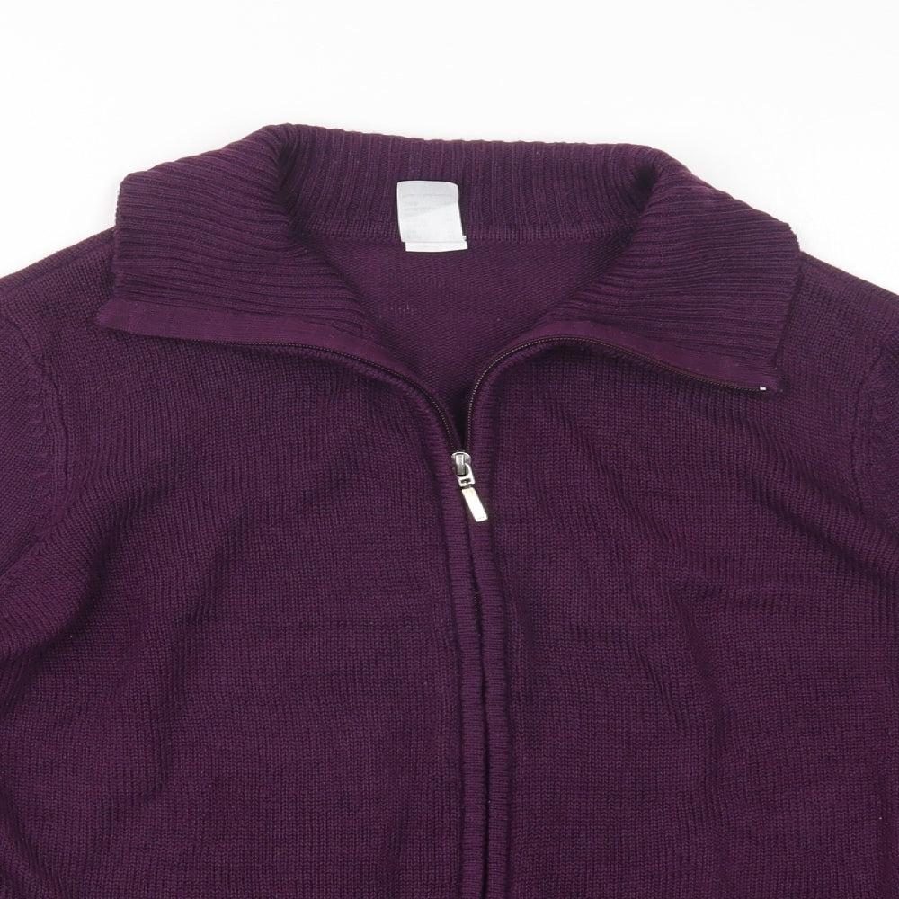 AproductZ Womens Purple Collared  Acrylic Pullover Jumper Size 16
