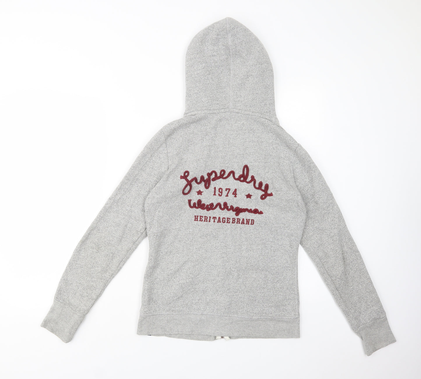 Superdry Mens Grey  Cotton Full Zip Hoodie Size S
