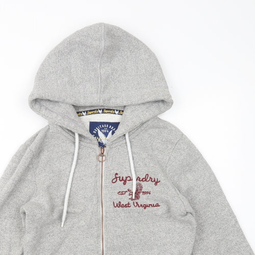 Superdry Mens Grey  Cotton Full Zip Hoodie Size S