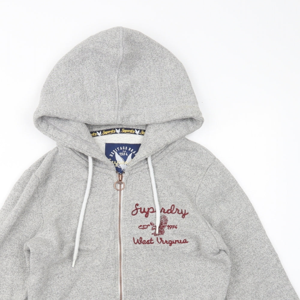 Superdry Mens Grey  Cotton Full Zip Hoodie Size S