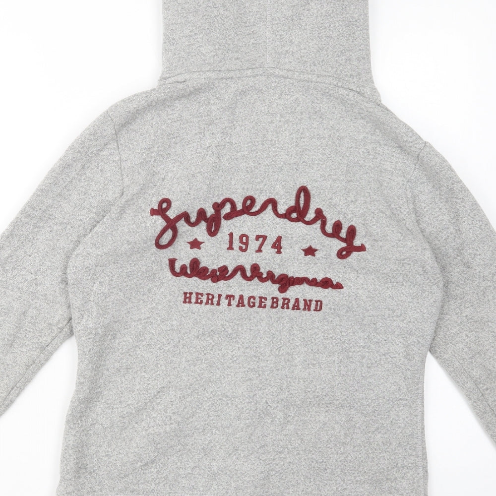 Superdry Mens Grey  Cotton Full Zip Hoodie Size S