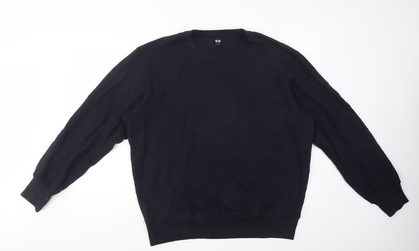 Uniqlo Mens Blue  Cotton Pullover Sweatshirt Size XL