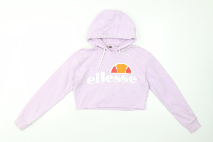 ellesse Womens Purple  Cotton Pullover Hoodie Size 8  Pullover - Cropped