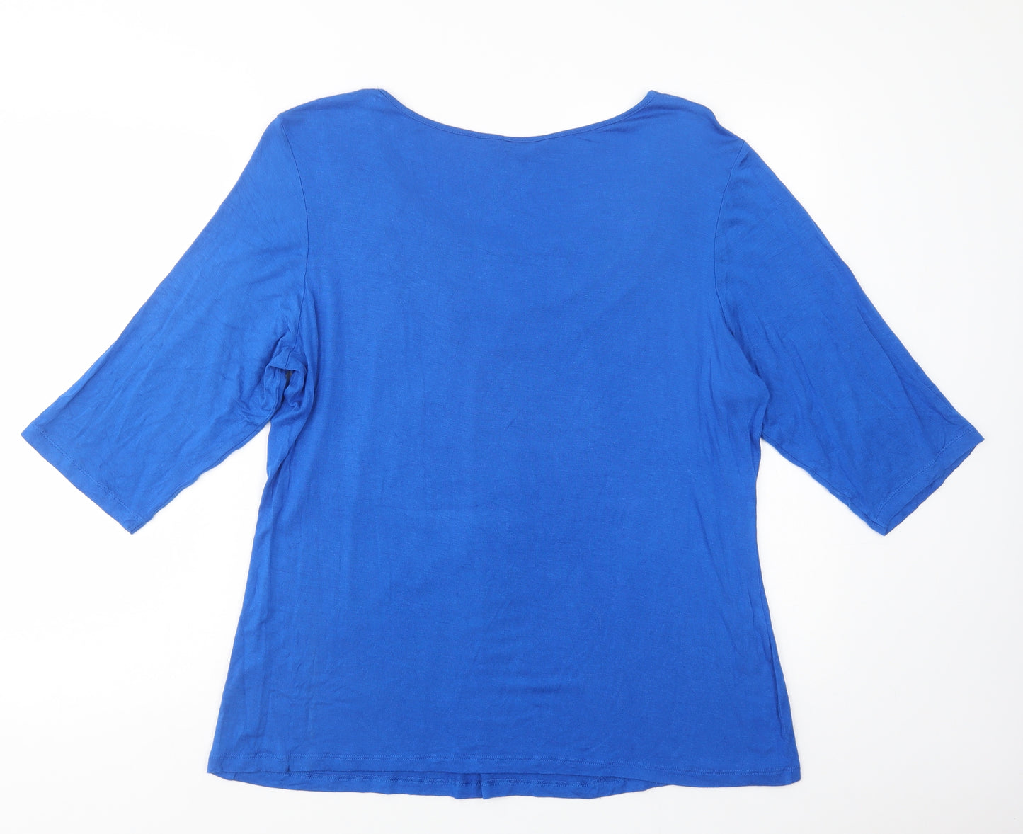 George Womens Blue  Viscose Basic Blouse Size 22 Scoop Neck