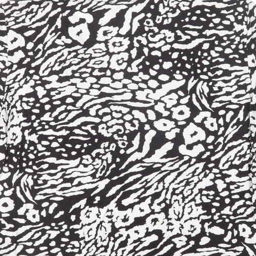 Gerry Weber Womens Black Animal Print Viscose Basic Blouse Size 14 V-Neck