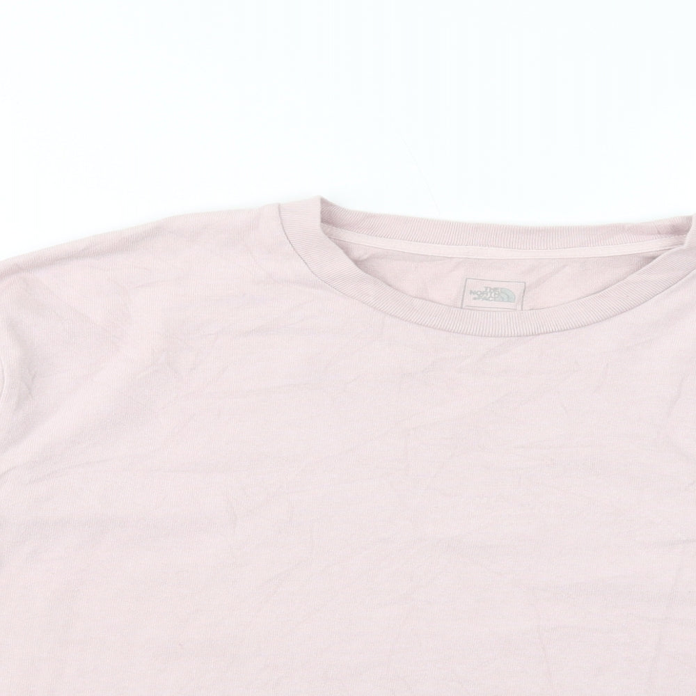 The North Face Womens Pink  Cotton Basic T-Shirt Size M Crew Neck