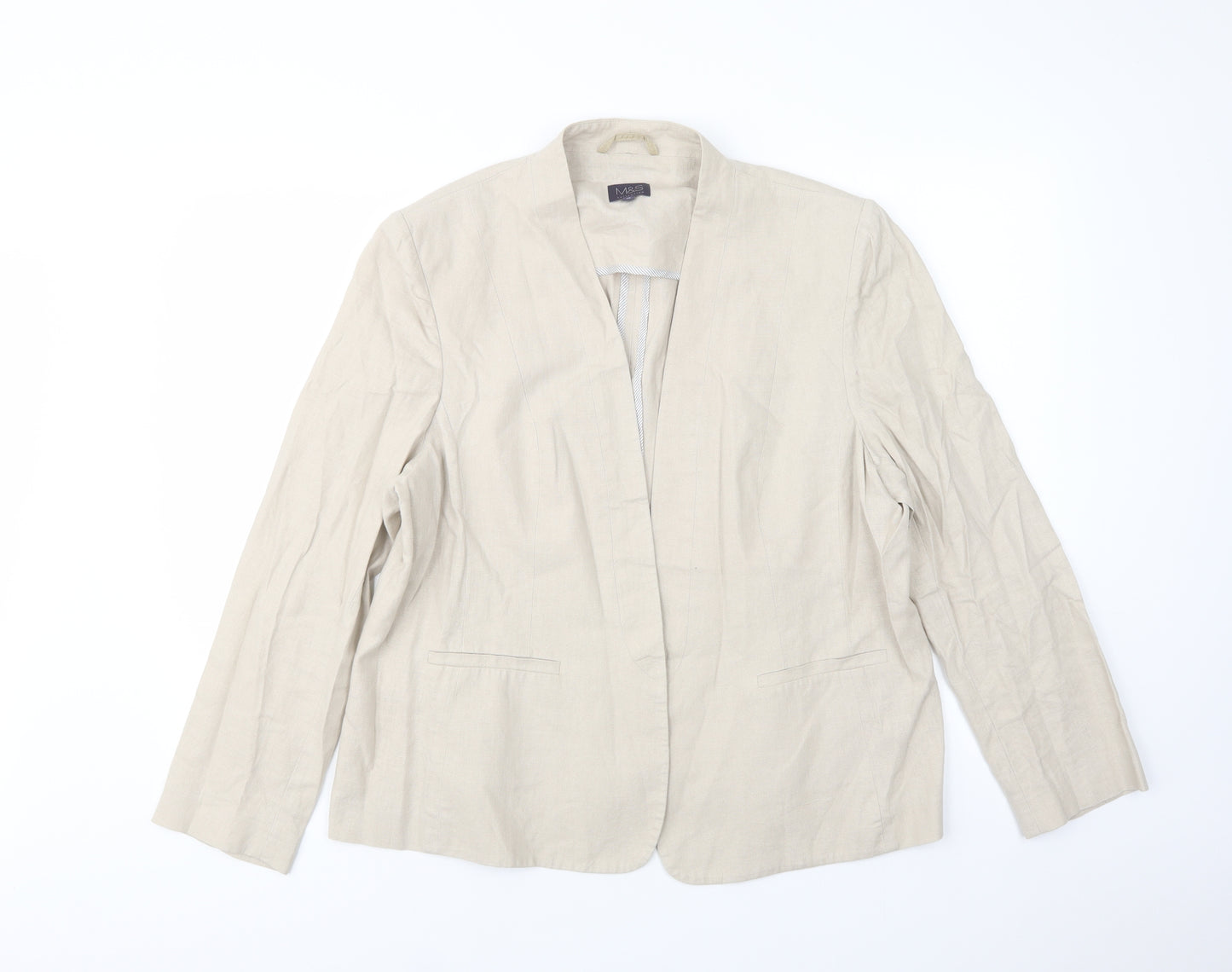 Marks and Spencer Womens Beige   Jacket Blazer Size 20