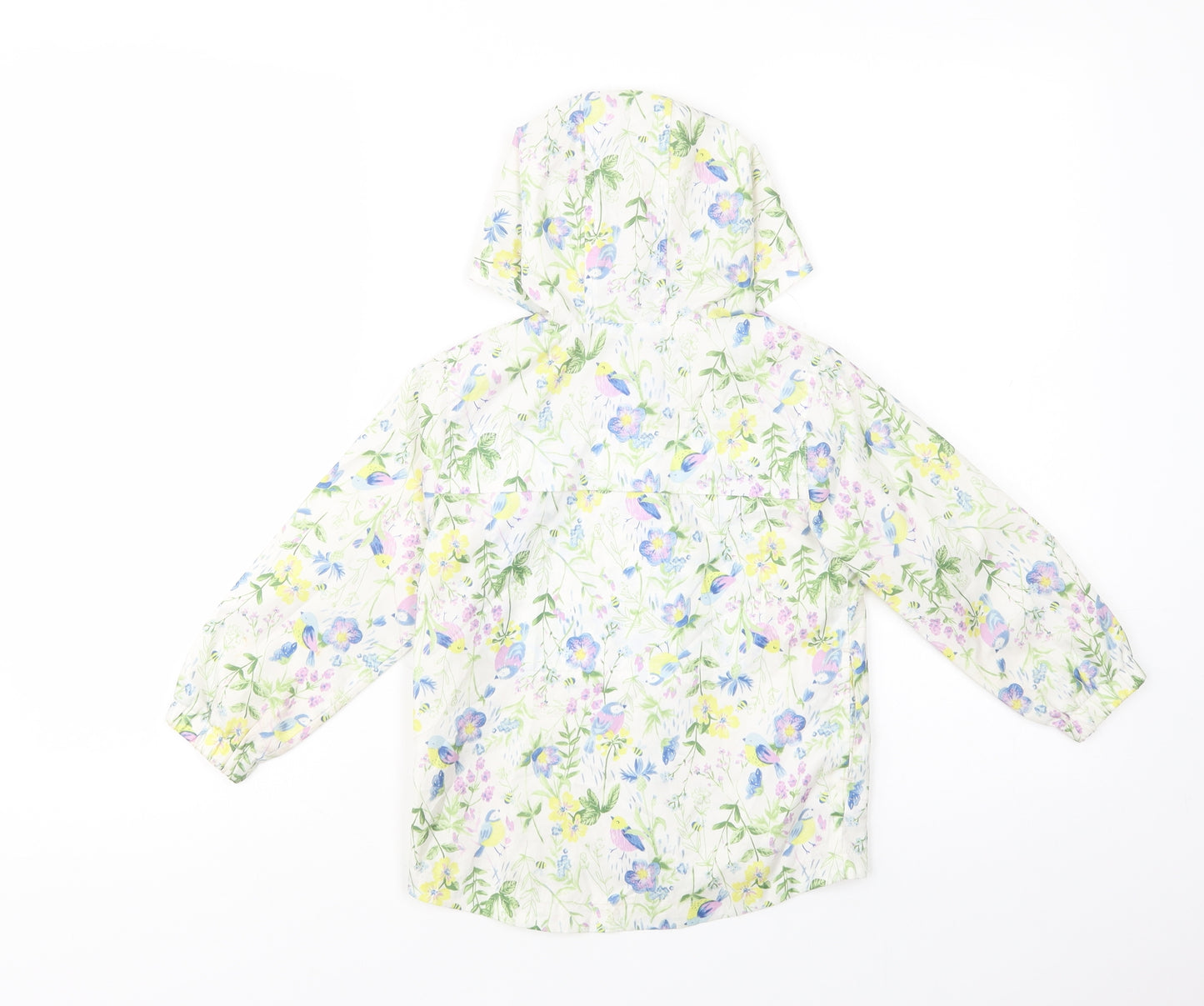 TU Girls Ivory Floral  Rain Coat Coat Size 2-3 Years  Zip