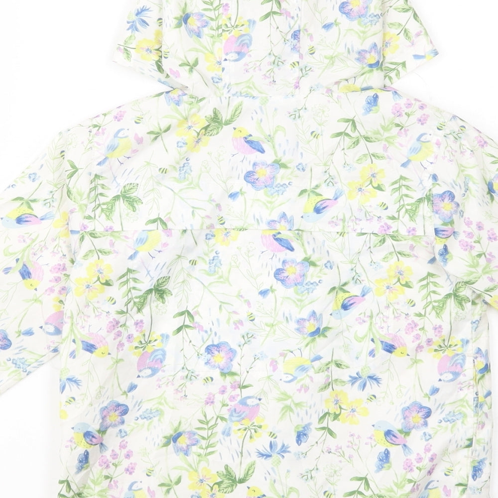 TU Girls Ivory Floral  Rain Coat Coat Size 2-3 Years  Zip