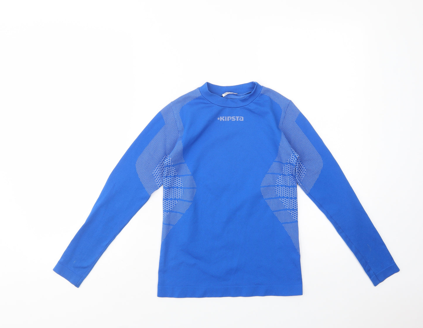 Kipsta Boys Blue Geometric Polyester Pullover T-Shirt Size 10 Years Mock Neck Pullover