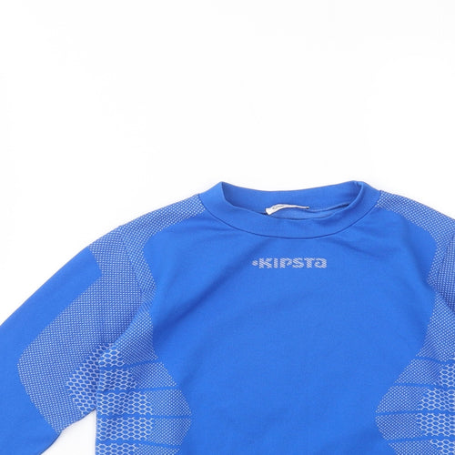 Kipsta Boys Blue Geometric Polyester Pullover T-Shirt Size 10 Years Mock Neck Pullover