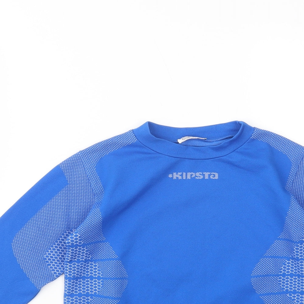 Kipsta Boys Blue Geometric Polyester Pullover T-Shirt Size 10 Years Mock Neck Pullover