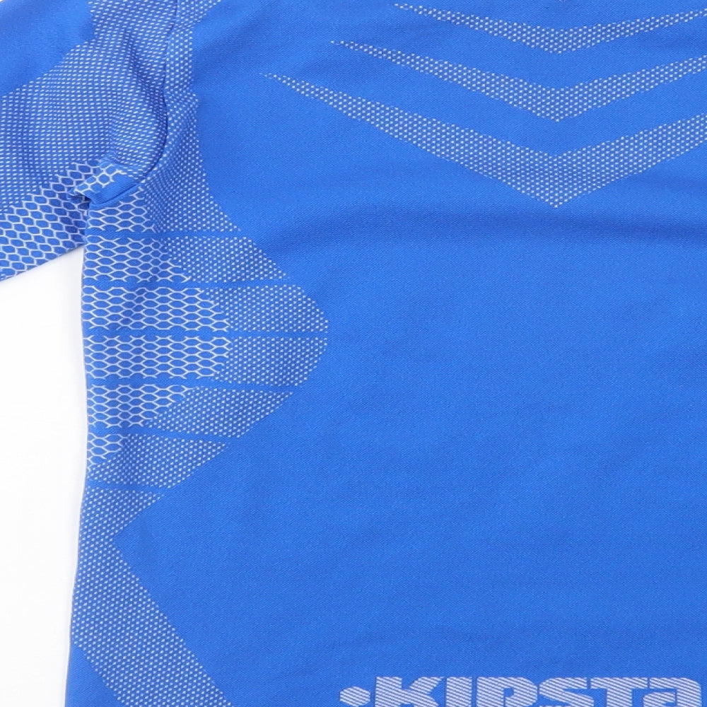Kipsta Boys Blue Geometric Polyester Pullover T-Shirt Size 10 Years Mock Neck Pullover