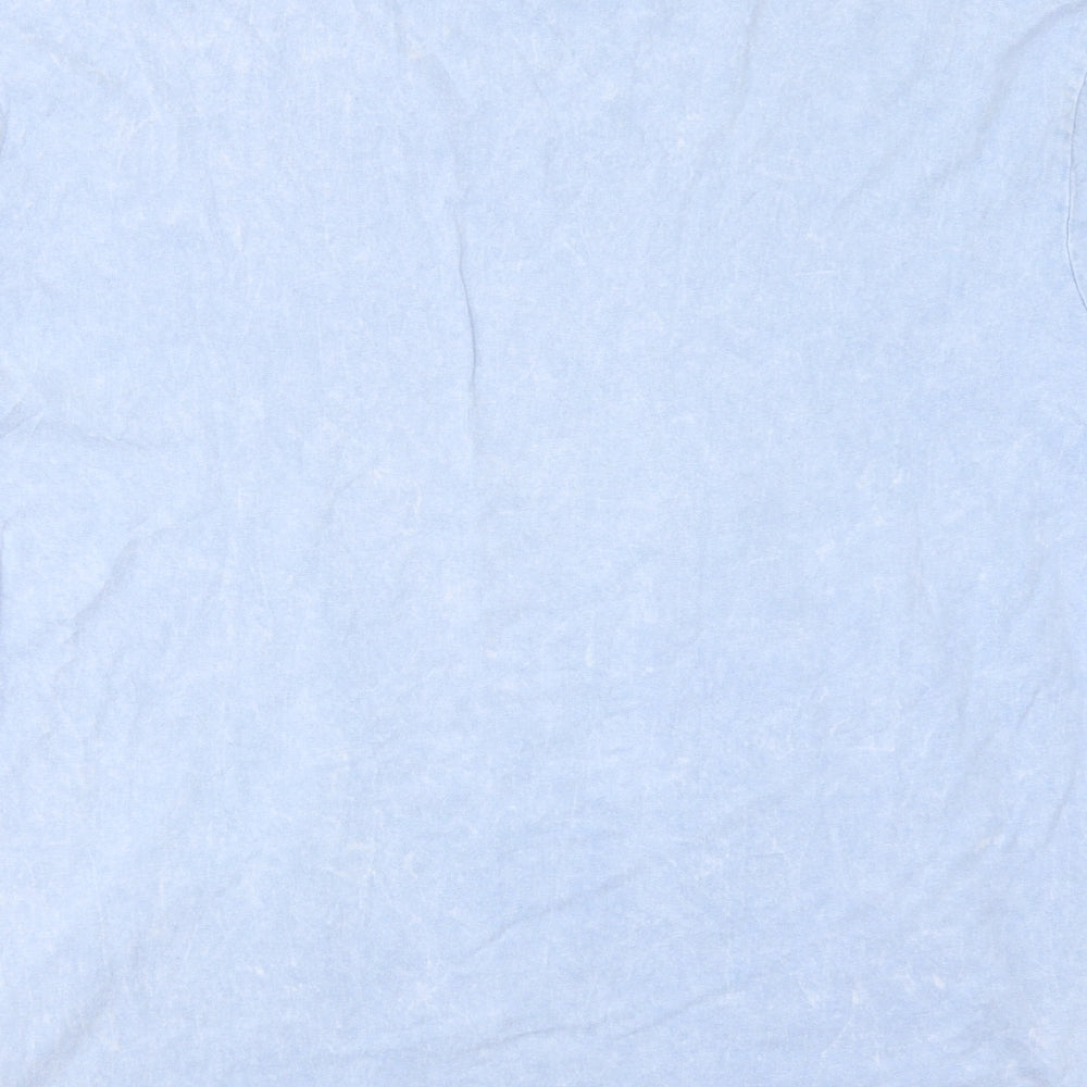 Newb Look Womens Blue  Cotton Tunic T-Shirt Size 12 Crew Neck - Moonlight