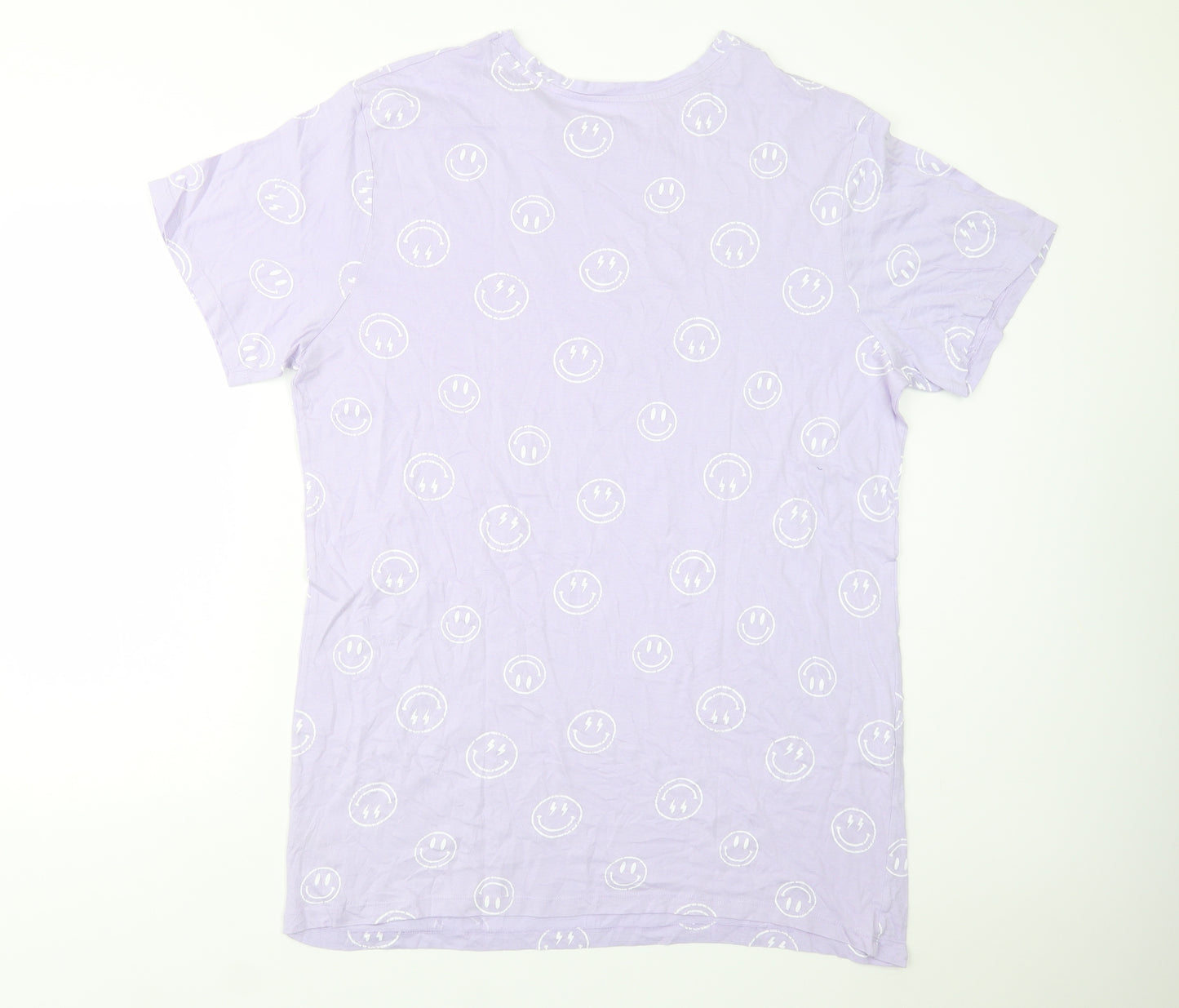 Dunnes Stores Womens Purple Geometric Cotton Chemise Dress Size L   - Emojis