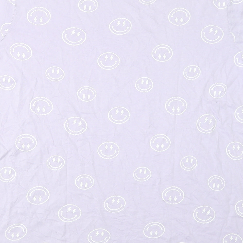 Dunnes Stores Womens Purple Geometric Cotton Chemise Dress Size L   - Emojis
