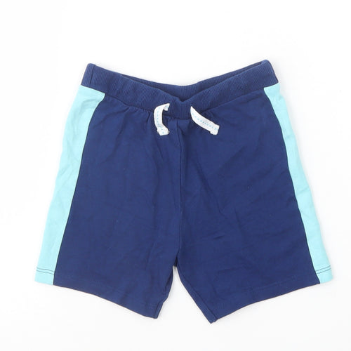 F&F Baby Blue  Cotton Cropped Trousers Size 9-12 Months  Drawstring