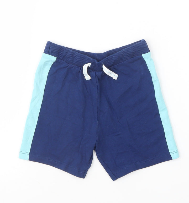 F&F Baby Blue  Cotton Cropped Trousers Size 9-12 Months  Drawstring