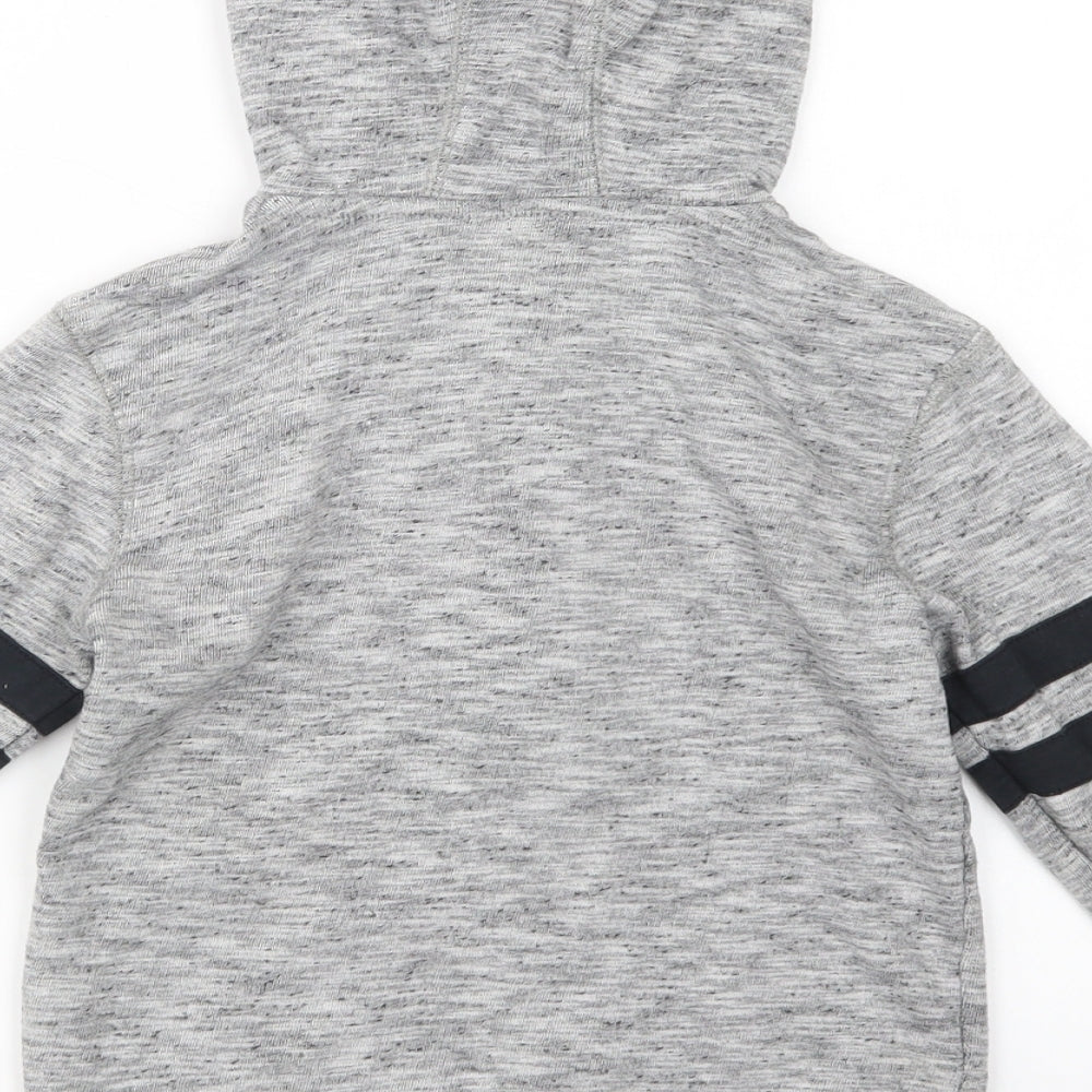 George Boys Grey  Cotton Full Zip Hoodie Size 5-6 Years  Zip