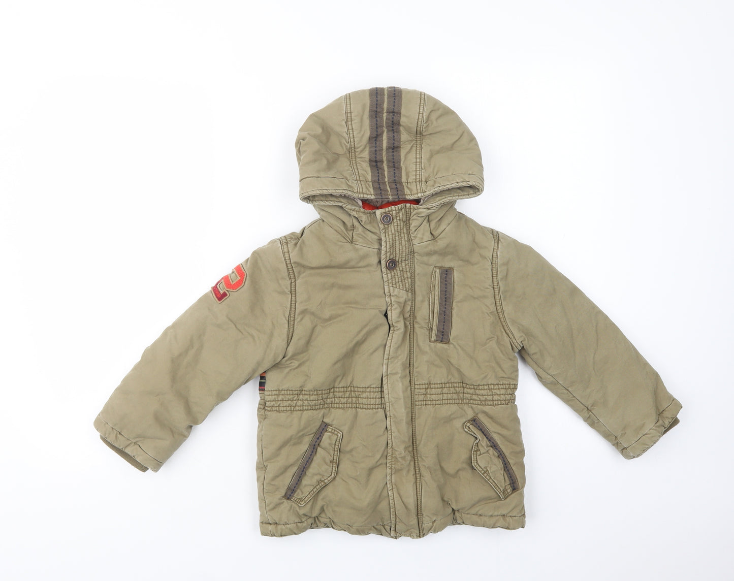 Catimini Boys Green   Puffer Jacket Coatigan Size 4 Years  Zip
