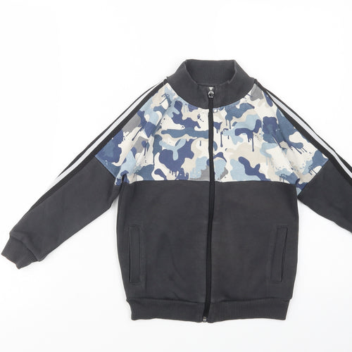 NEXT Boys Black Camouflage Cotton Full Zip Sweatshirt Size 5 Years  Zip