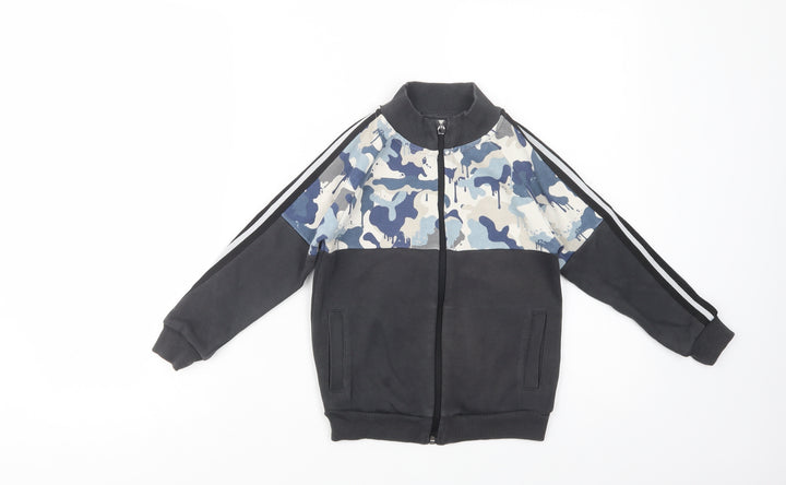 NEXT Boys Black Camouflage Cotton Full Zip Sweatshirt Size 5 Years  Zip