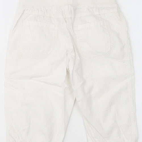 NEXT Girls White  Cotton Chino Trousers Size 9 Years  Regular Drawstring