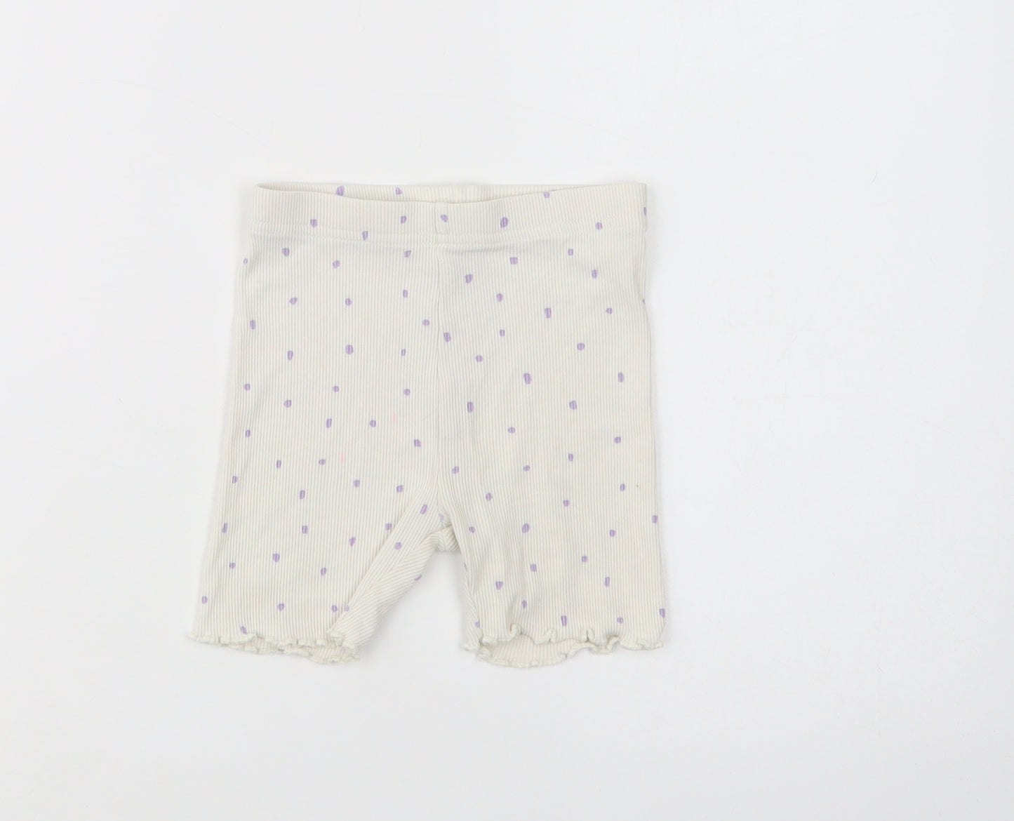 George Girls White Polka Dot Cotton Sweat Shorts Size 2-3 Years  Regular