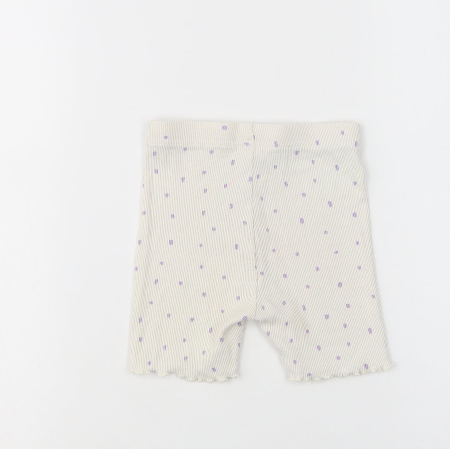 George Girls White Polka Dot Cotton Sweat Shorts Size 2-3 Years  Regular