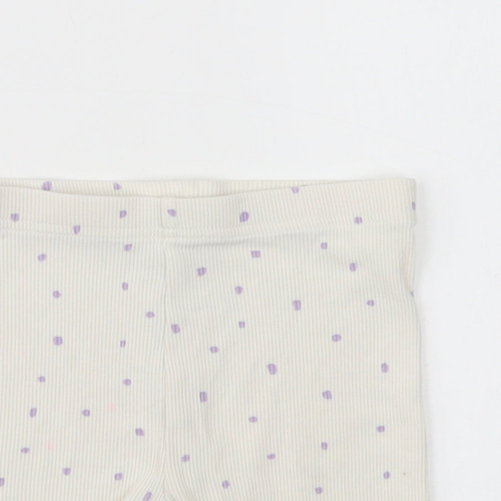 George Girls White Polka Dot Cotton Sweat Shorts Size 2-3 Years  Regular