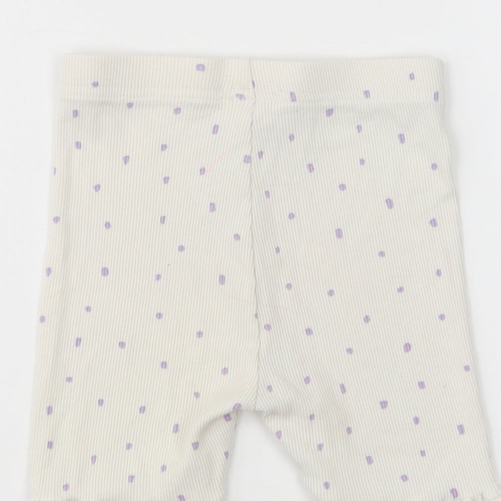 George Girls White Polka Dot Cotton Sweat Shorts Size 2-3 Years  Regular