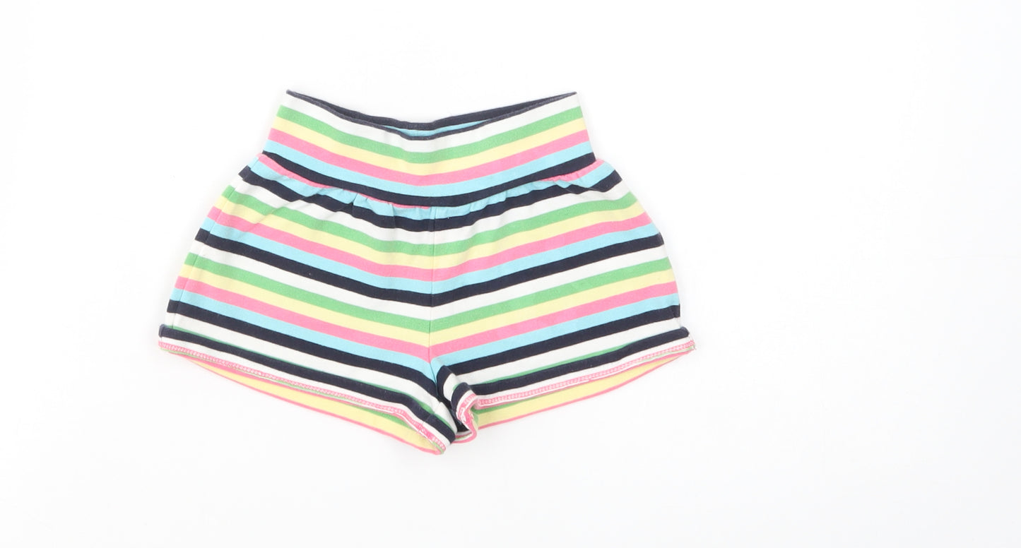 Gap Girls Multicoloured Striped Cotton Sweat Shorts Size 3 Years  Regular