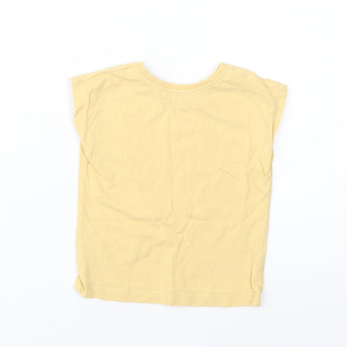 George Baby Yellow  Cotton Basic T-Shirt Size 9-12 Months Crew Neck Pullover - Rainbows And |Smiles