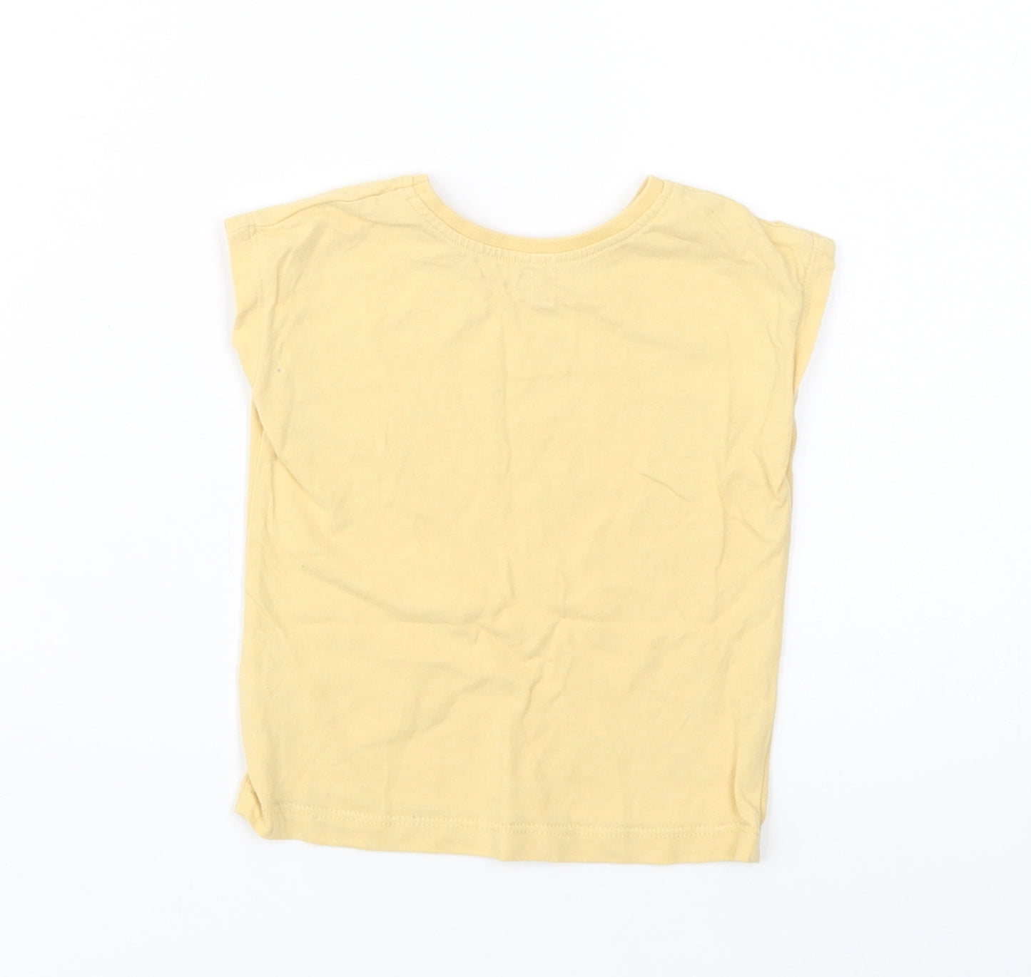 George Baby Yellow  Cotton Basic T-Shirt Size 9-12 Months Crew Neck Pullover - Rainbows And |Smiles