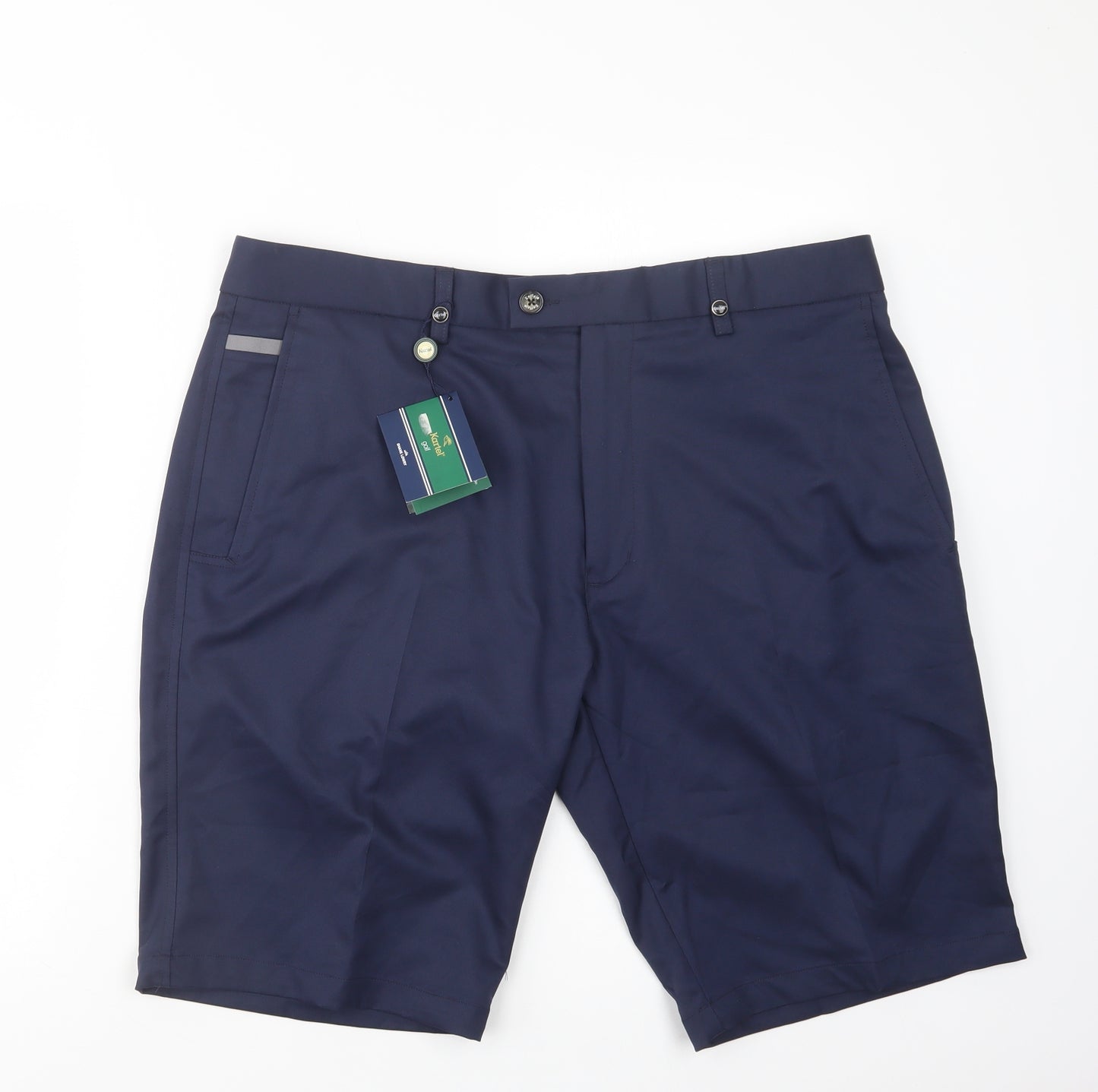 Kartel Mens Blue  Polyester Chino Shorts Size 38 in L11 in Regular Button