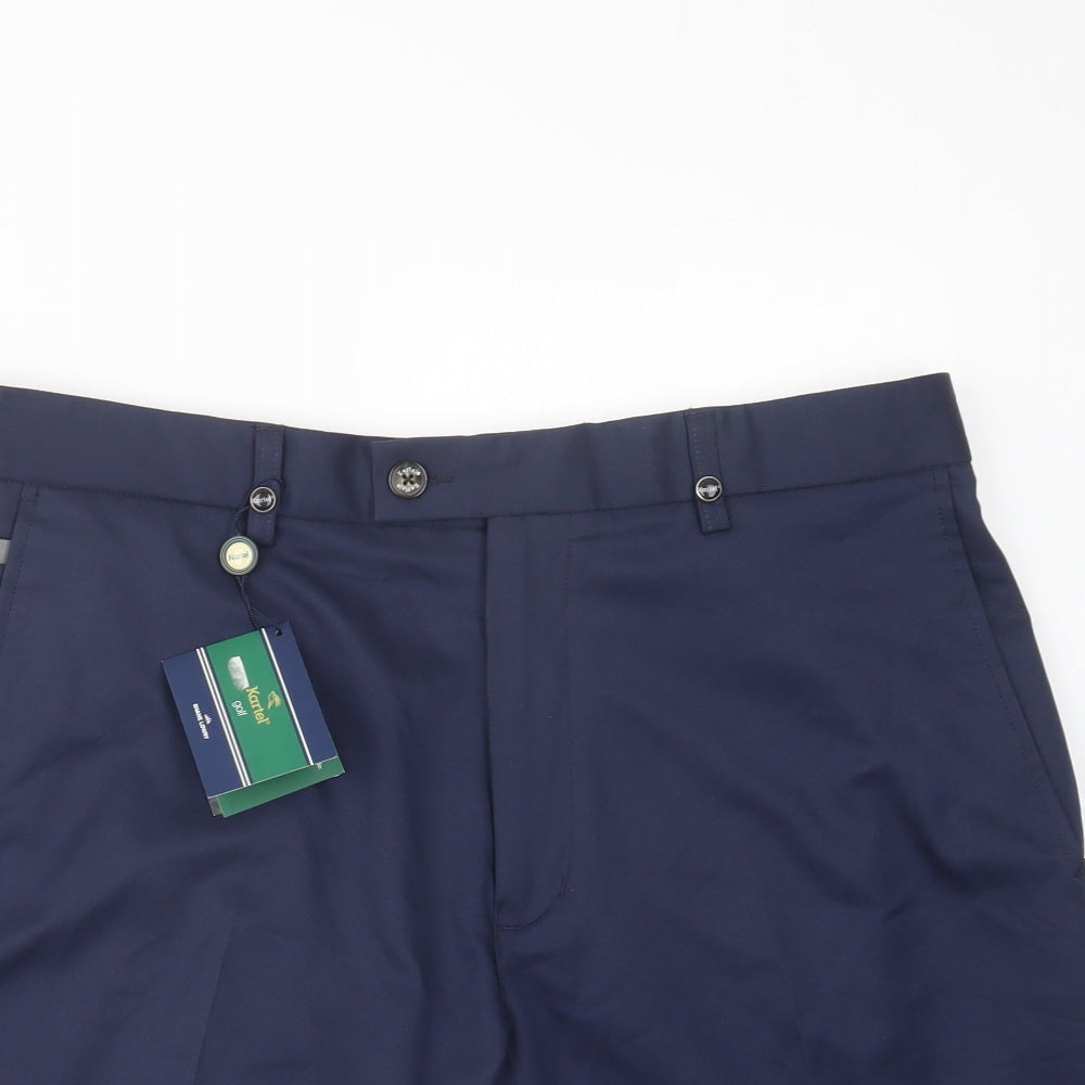 Kartel Mens Blue  Polyester Chino Shorts Size 38 in L11 in Regular Button