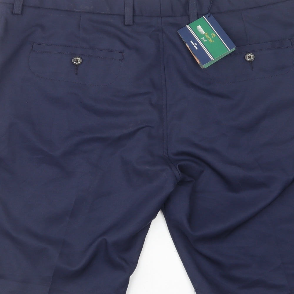 Kartel Mens Blue  Polyester Chino Shorts Size 38 in L11 in Regular Button