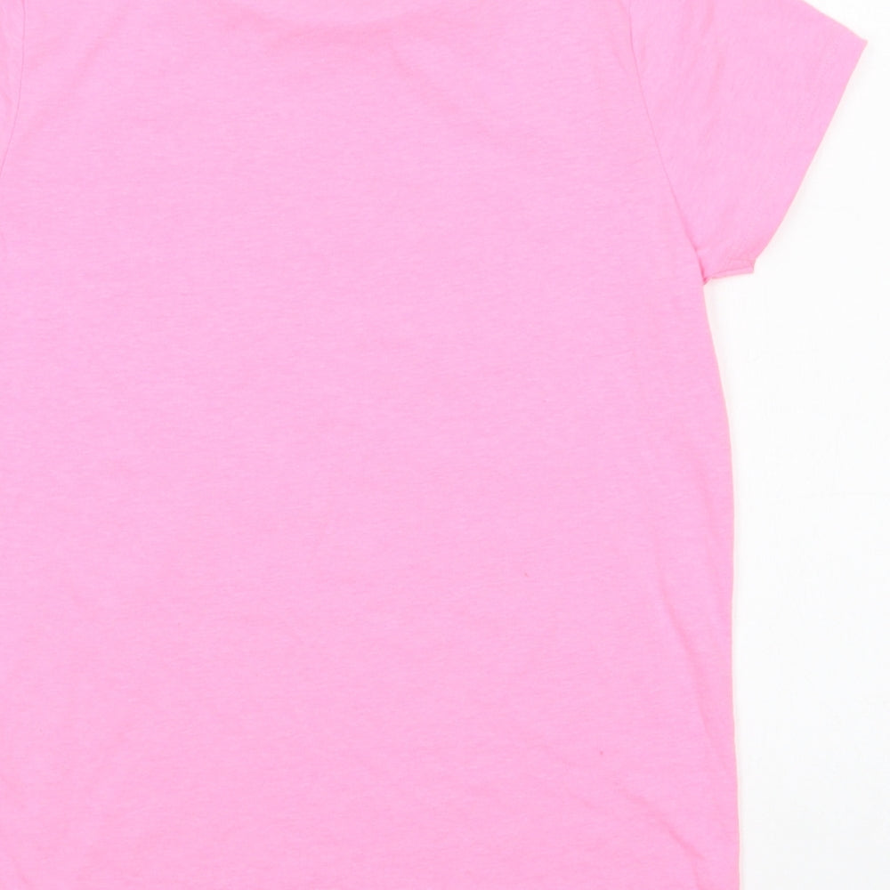Dunnes Stores Girls Pink  Polyester Pullover T-Shirt Size 11-12 Years Crew Neck Pullover - Flamazing