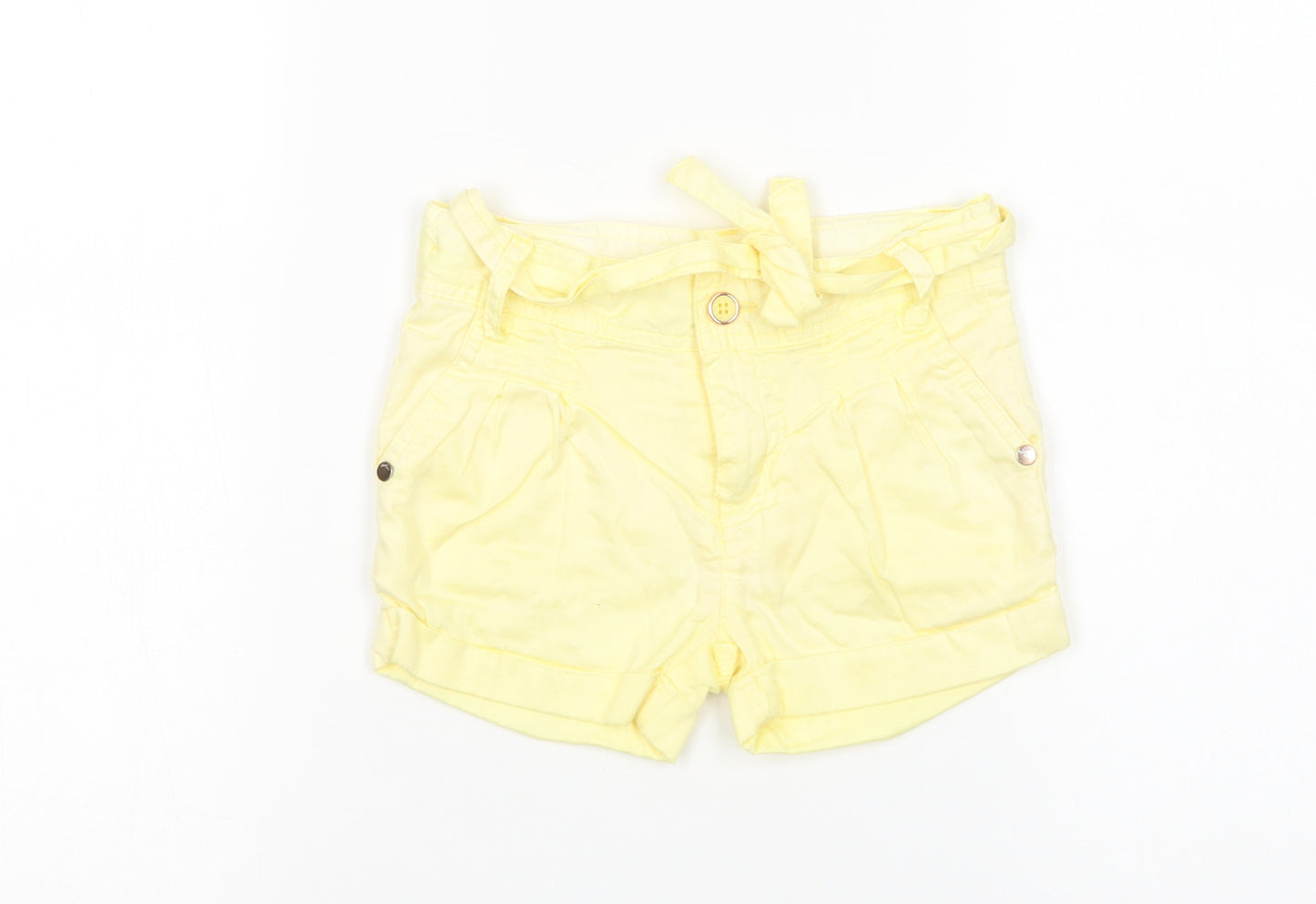 Ted Baker Baby Yellow  Cotton Cropped Trousers Size 18-24 Months  Tie