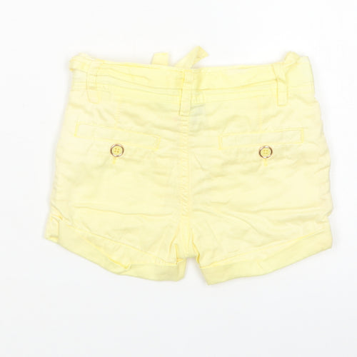 Ted Baker Baby Yellow  Cotton Cropped Trousers Size 18-24 Months  Tie